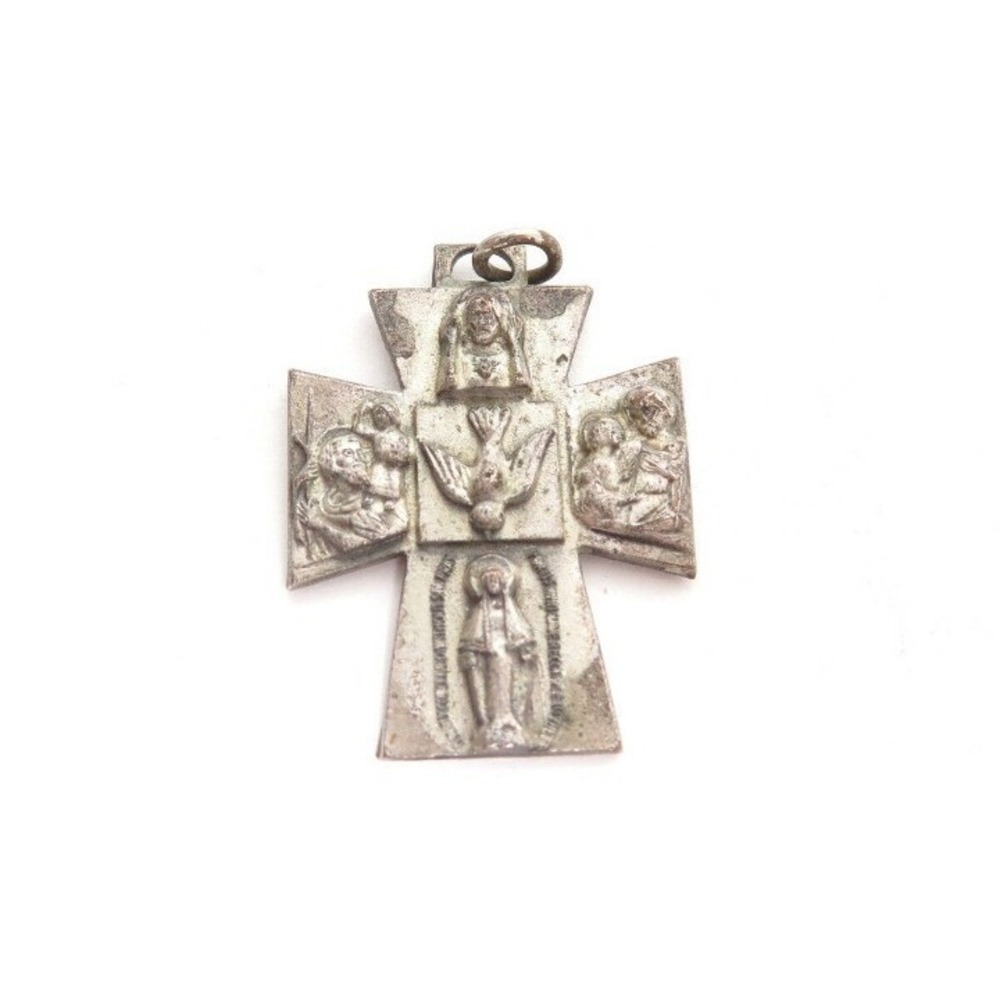 Catholic Miraculous Medal Silver Cross‎